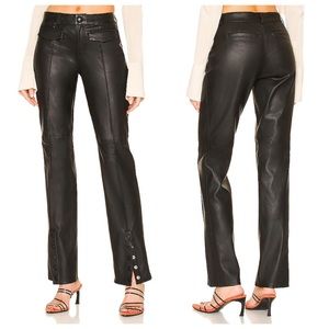 NEW Song of Style Revolve Kelsey Leather Pants (Sz M) Straight Leg Black